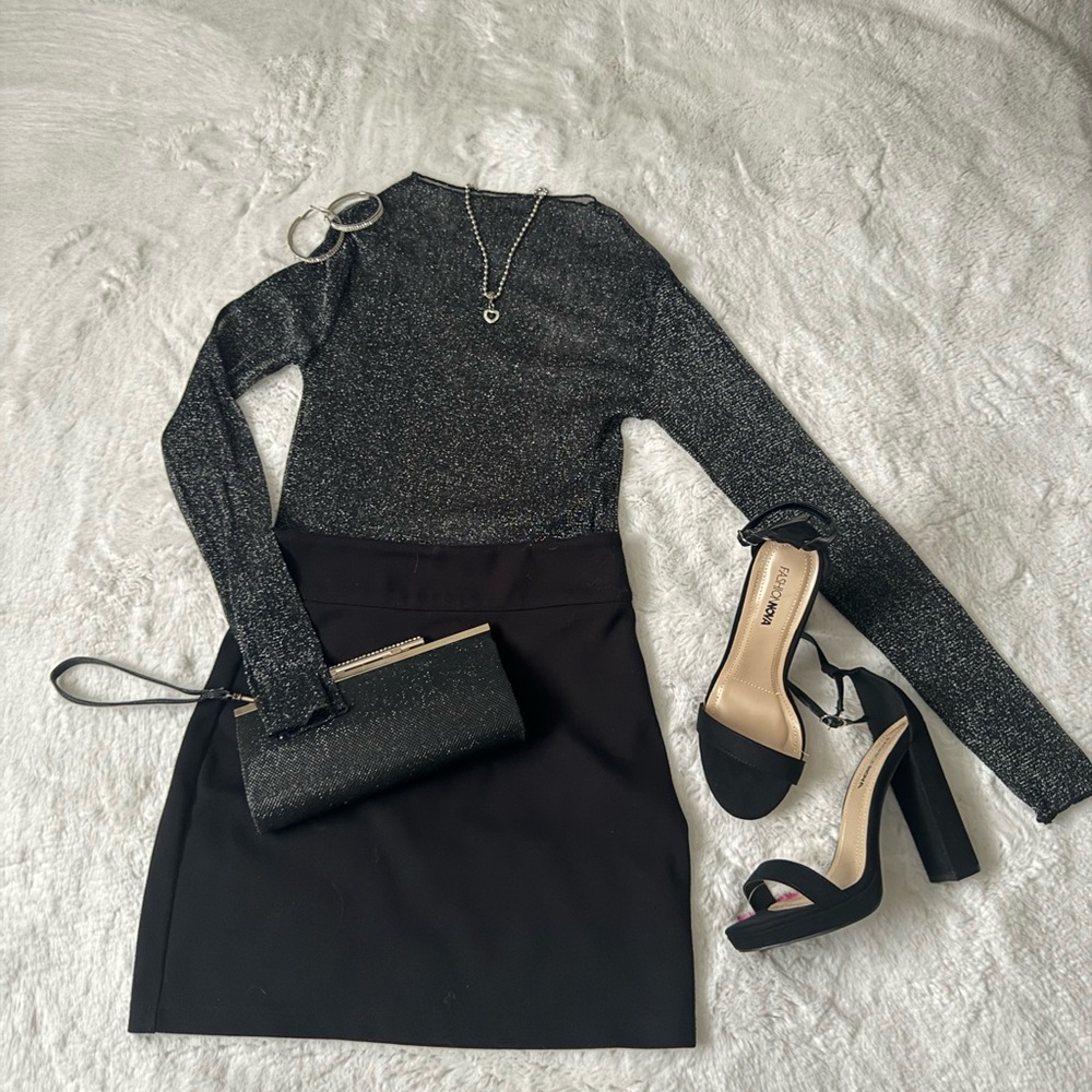 Elegant Black Mesh Top